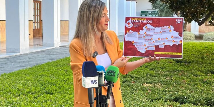 El PSOE califica de «mapa de la vergüenza» los «incendios sanitarios» de Juanma Moreno