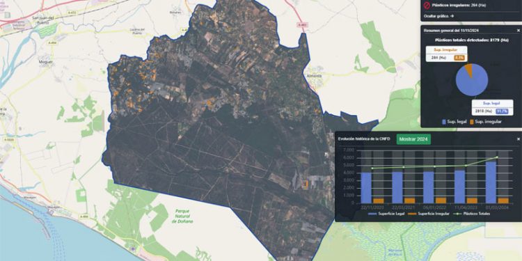 Inteligencia Artificial para la detección automática de cultivos bajo plástico en Doñana