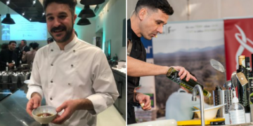 El presidente Paco Reyes felicita a los cocineros jiennenses Juan Carlos García y Álvaro Salazar